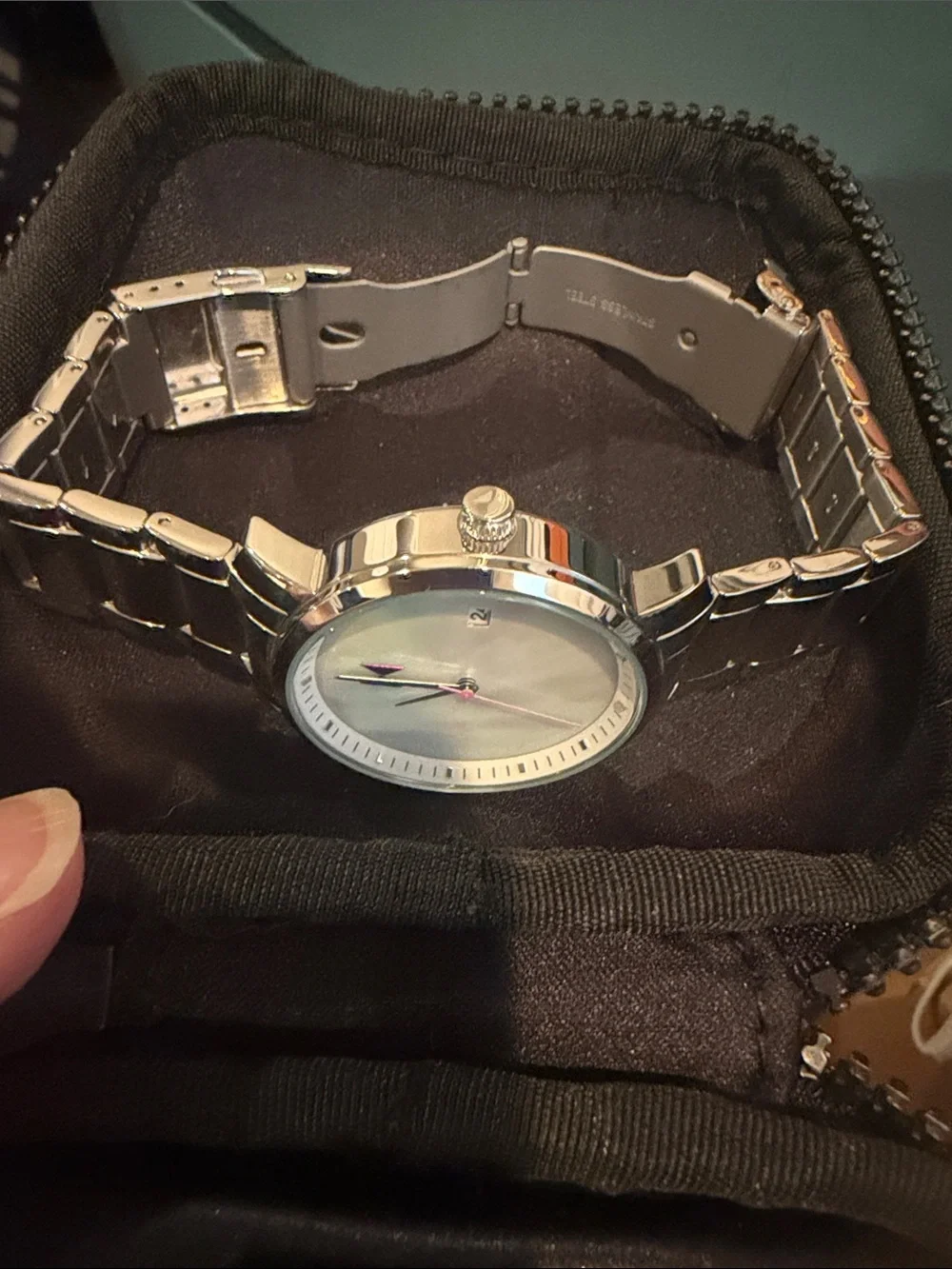 MVMT Silver Stainless Steel Watch with Mother-of-Pearl Dial - Needs Battery